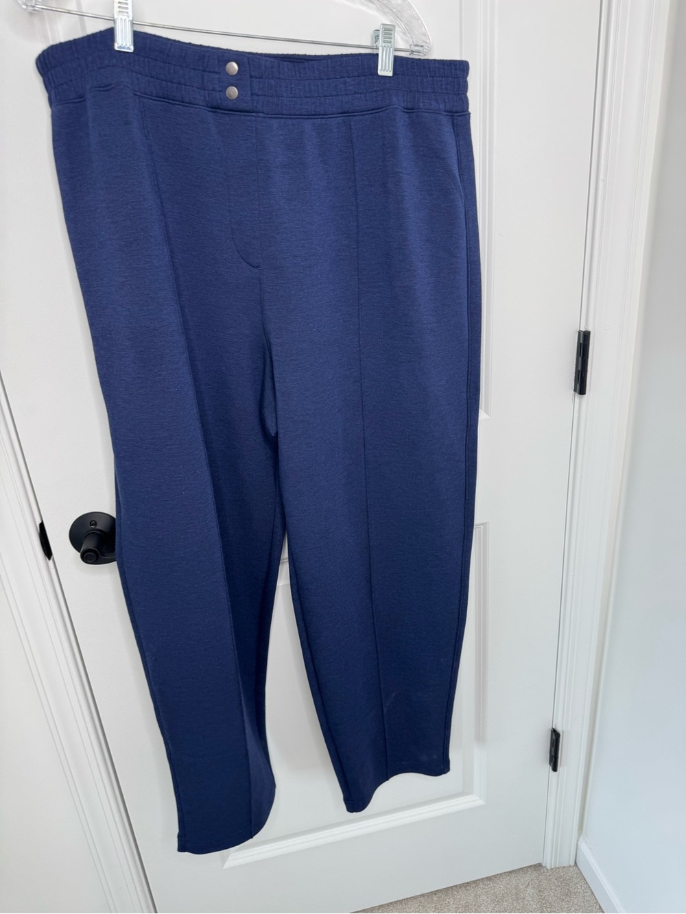 SPANX Women's Navy Straight-Leg air essentials Pull-On Pants 2X